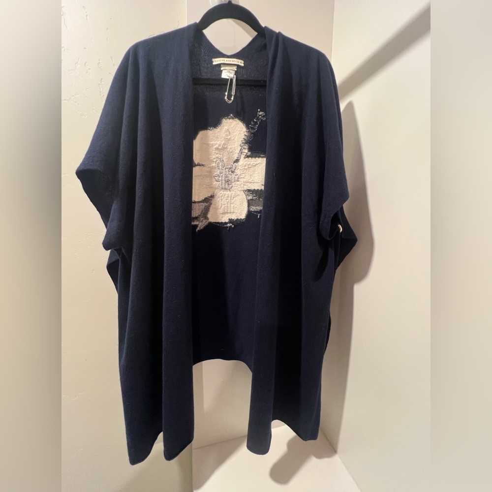 Queen and Belle Cashmere Cardigan Poncho with snap closure for arms